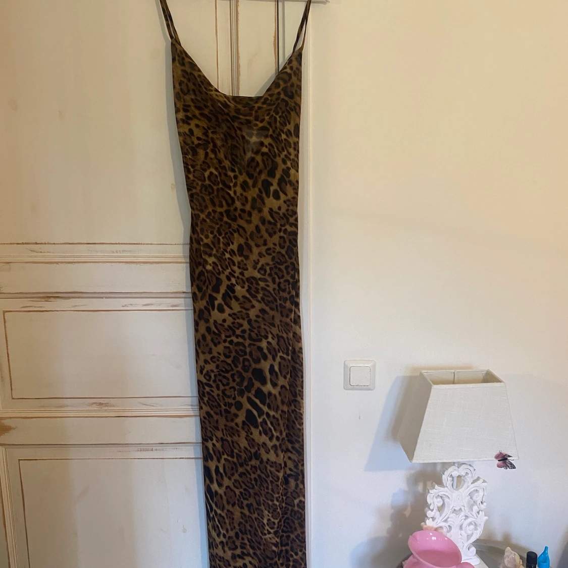 Leopard maxi sheer klänning - 90