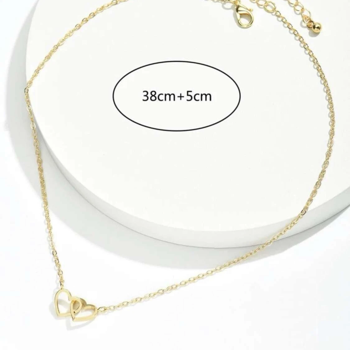 Guld hjärt halsband - 91