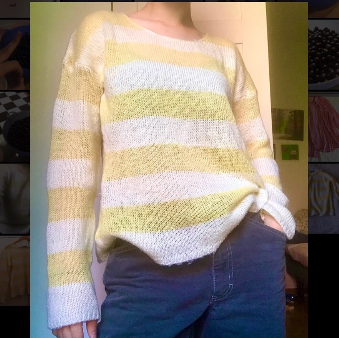 Randig stickad tröja 