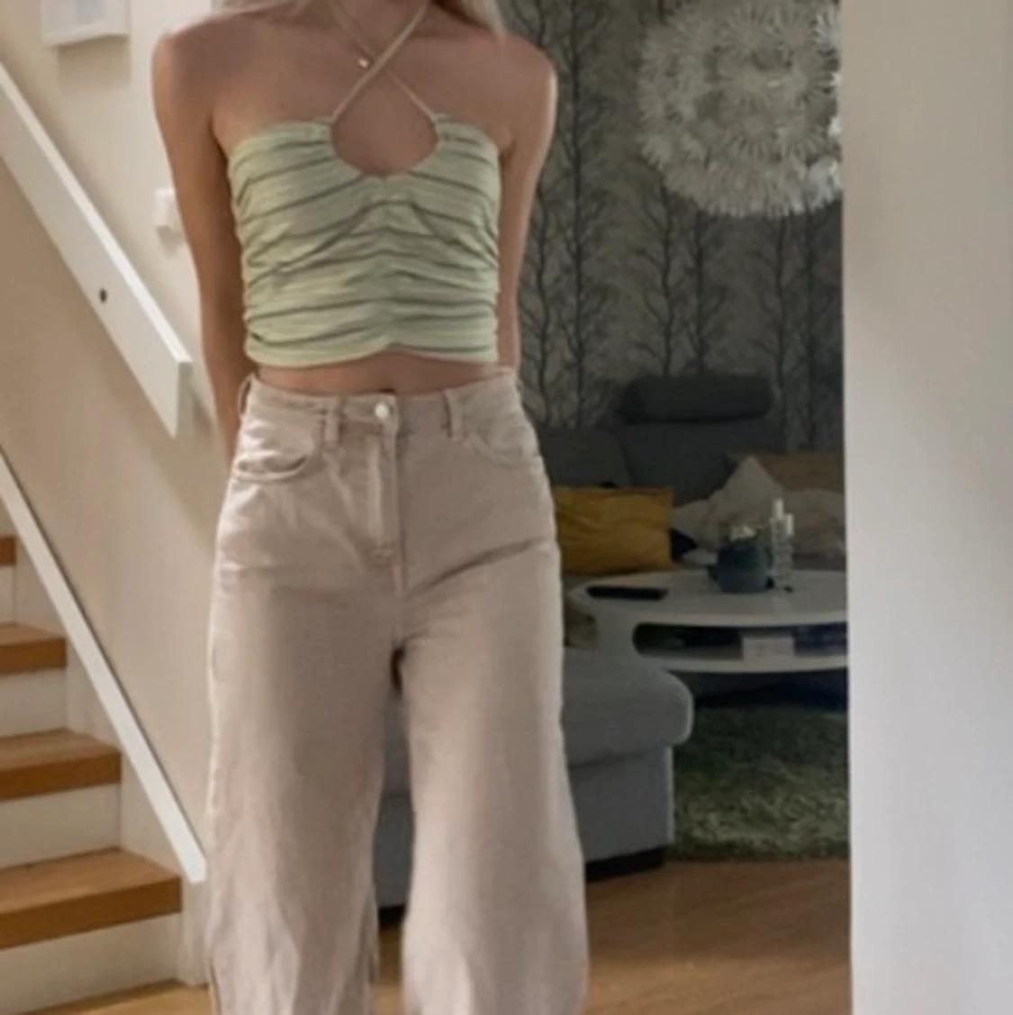 Grön halterneck topp - 91