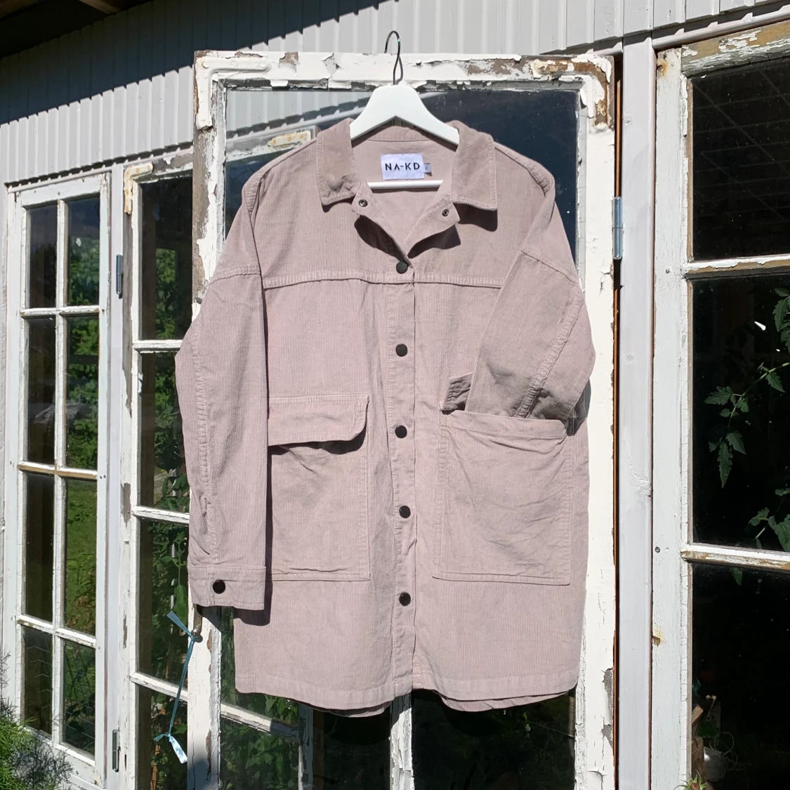 Oversized manchesterjacka i beige 