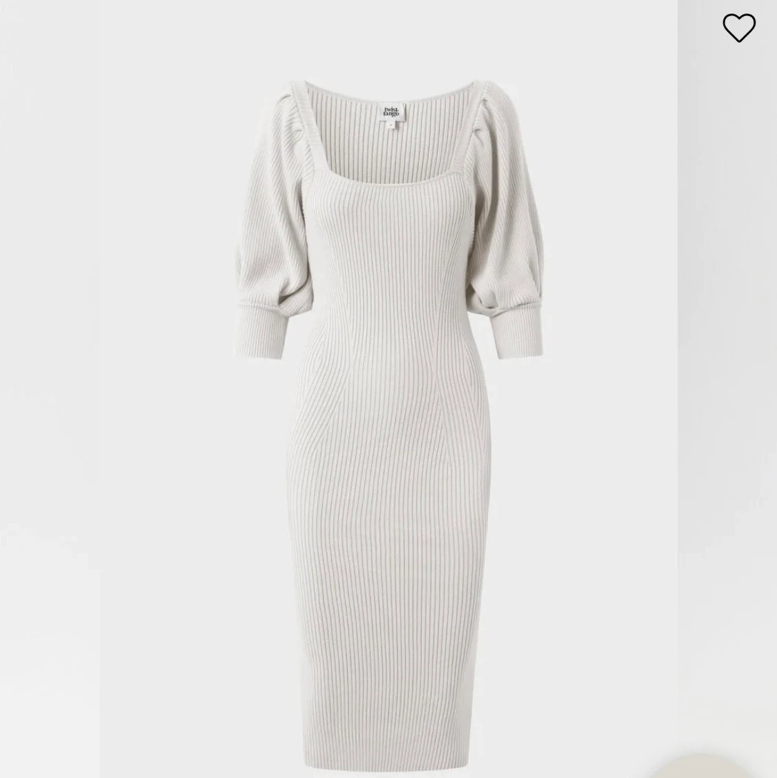 Vit stickad klänning  - 90