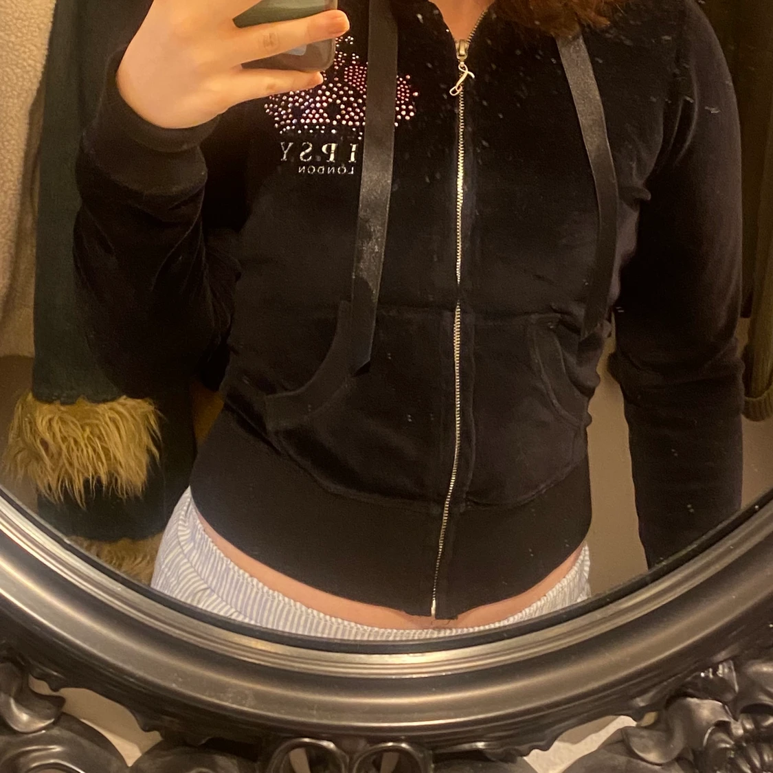 Rhinestone zip up - 90