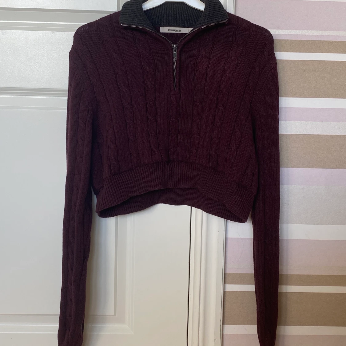 Croppad quarter zip sweatshirt