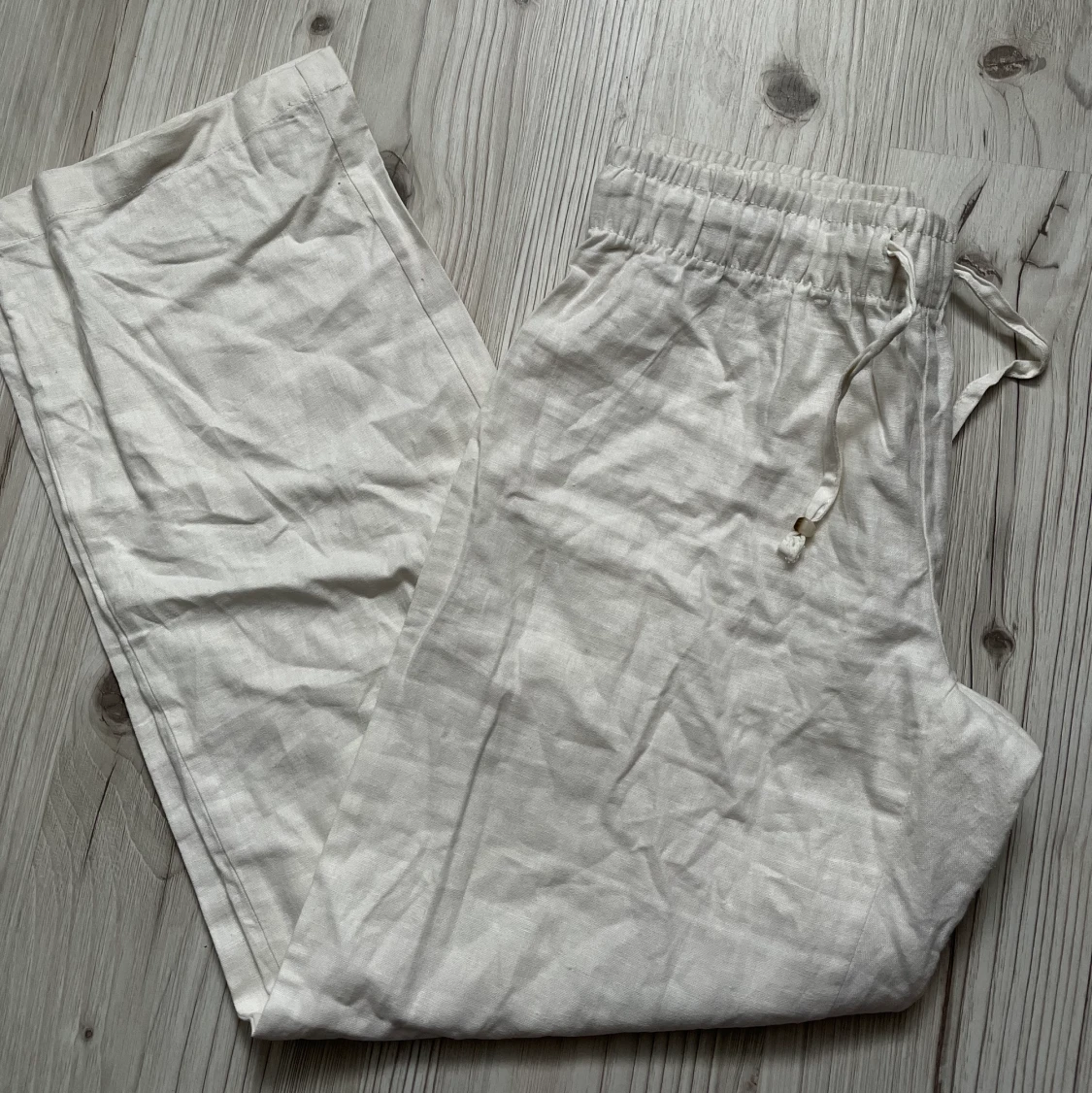 Krämvita linnebyxor - 90