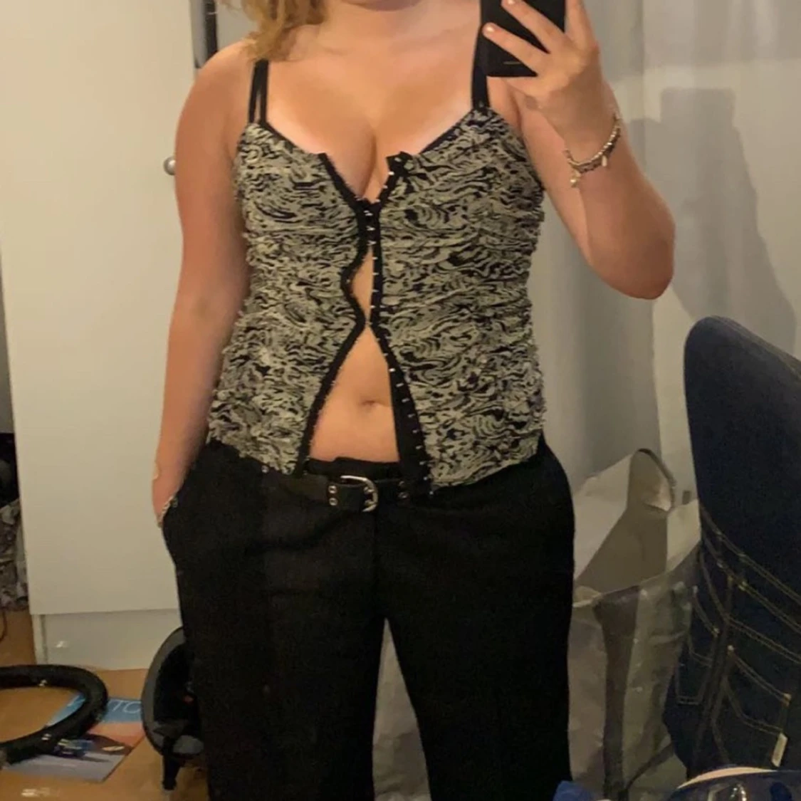 Refflig korsett-aktig topp - 90