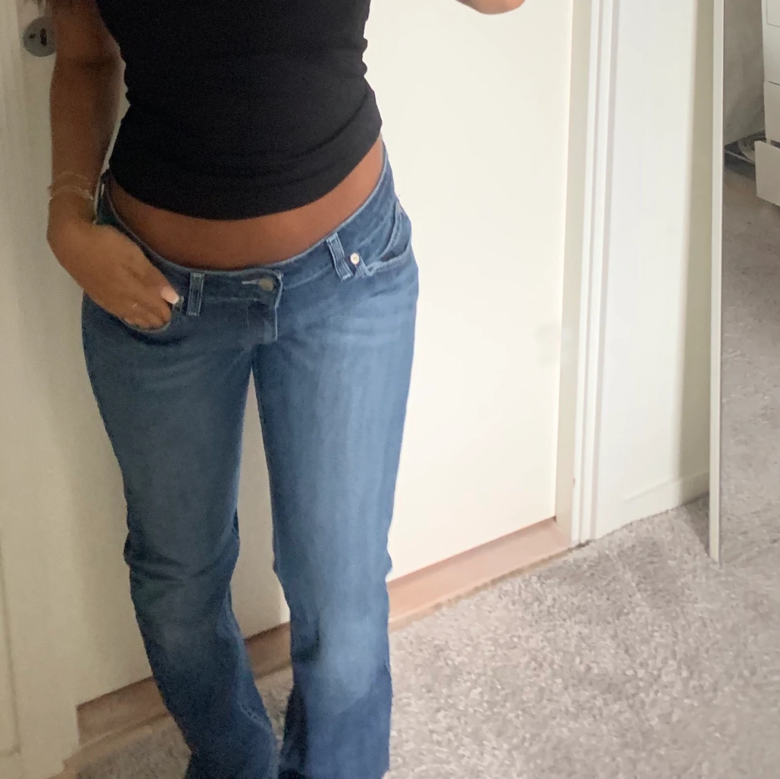 Lågmidjade bootcut/straight leg jeans  - 91