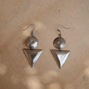 Vintage Sterling Silver Earrings Geometric Details Made in Chile 