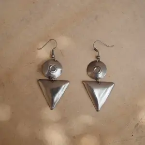 Vintage Sterling Silver Earrings Geometric Details Made in Chile 