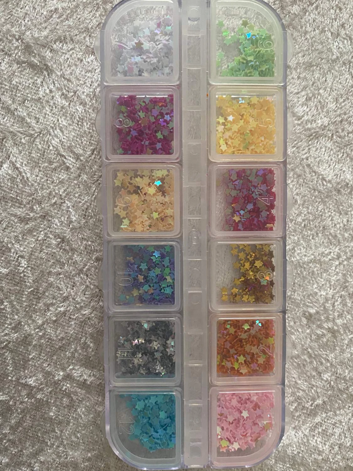 12 färger Glitter Nagel Deklaration  - 90