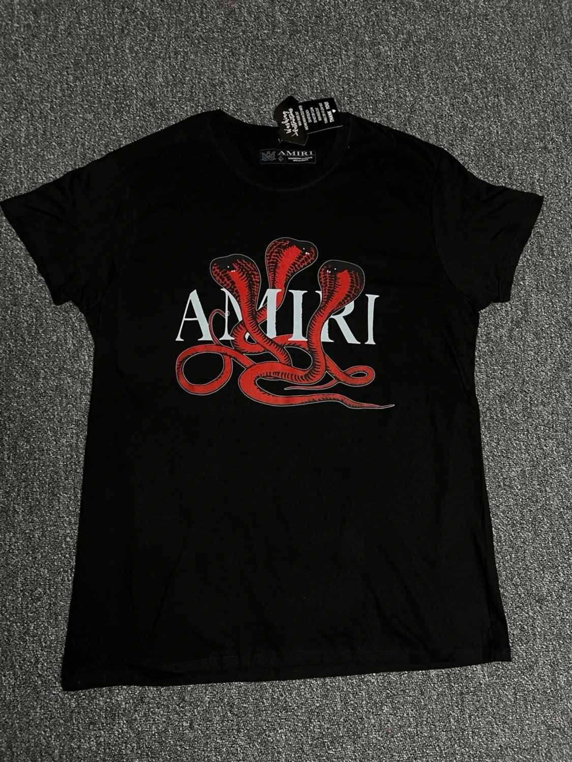 Svart Amiri t-shirt med röd orm