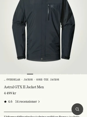 Svart vindjacka Haglöfs Gore-Tex - Skick 9/10 knappt använd Strlk M