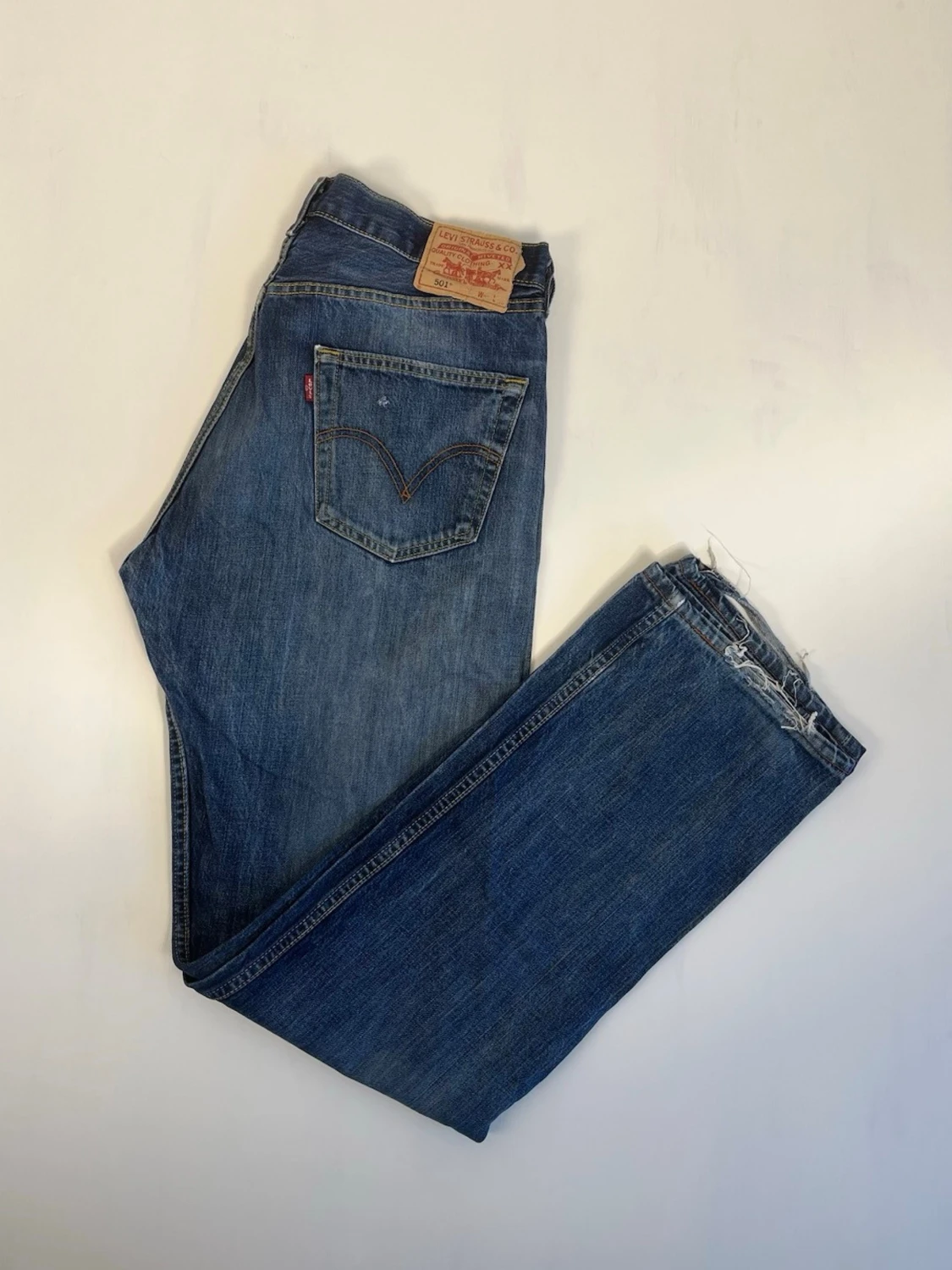 Levi’s 501 W32/L32 Original Fit Jeans Blå Denim Vintage 100% Bomull