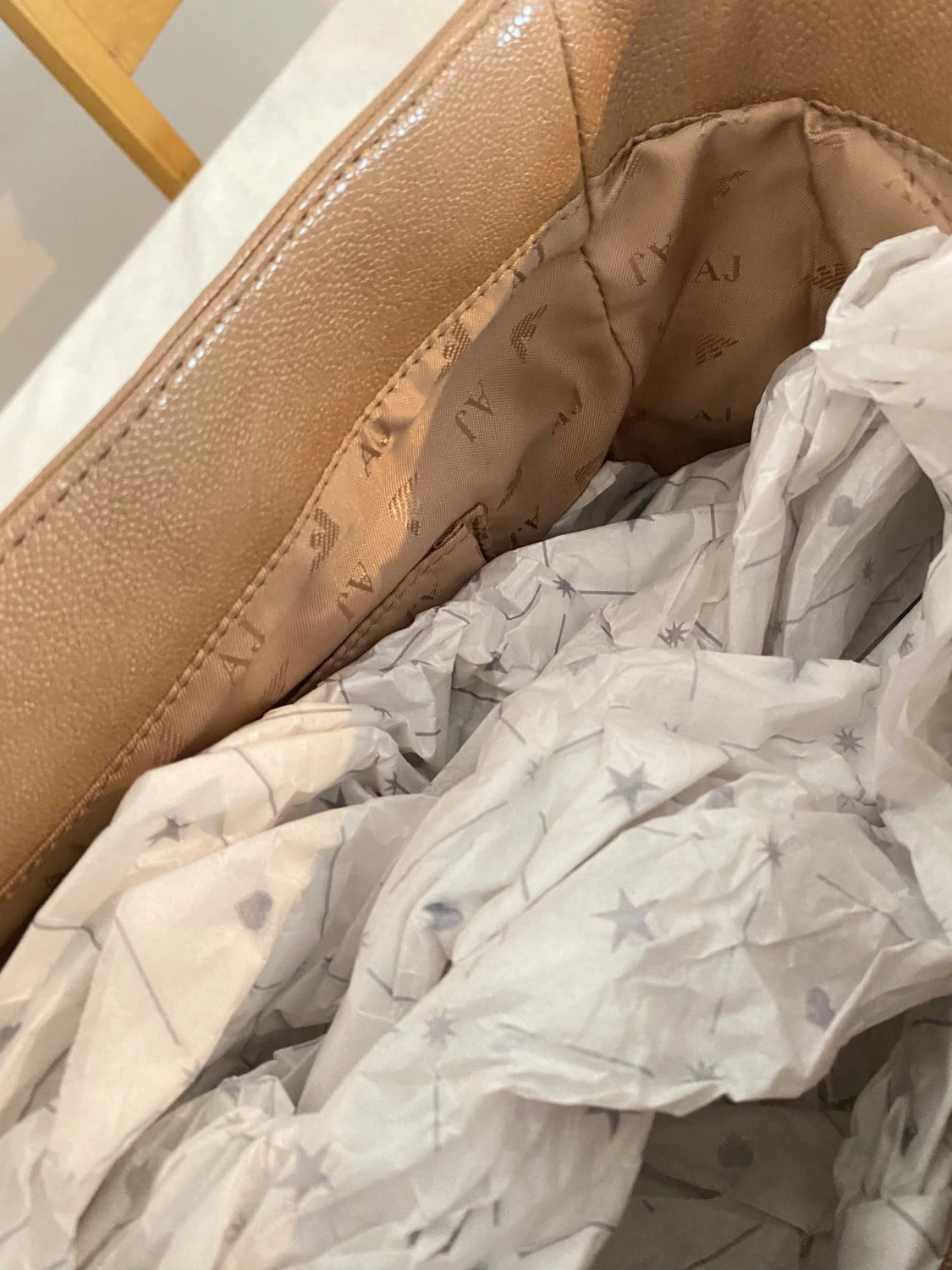 Beige handväska från Armani Jeans - 3