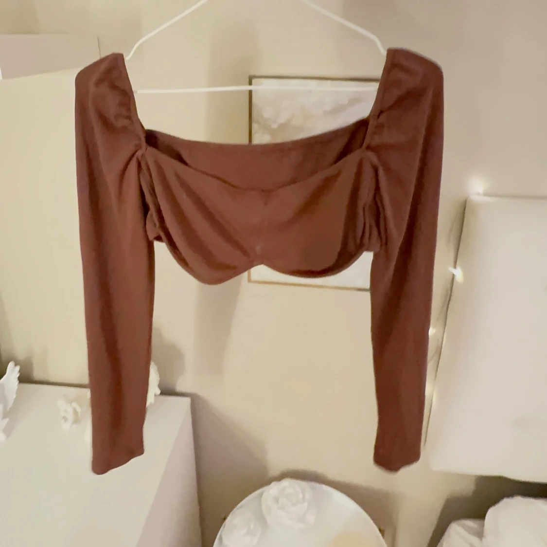 Brun långärmad korsett-topp - 2