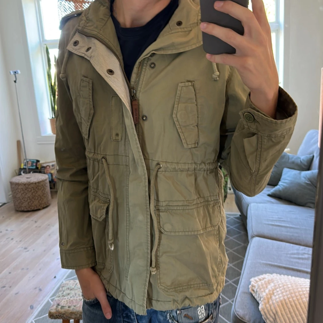 Field jacket beige/ljusgrön