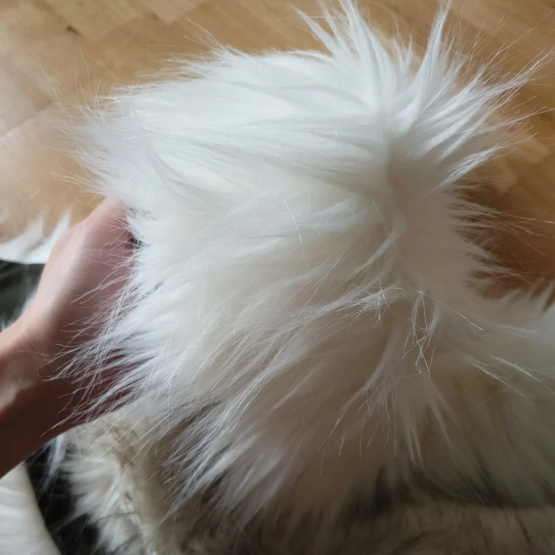 Lång fluffig fuskpäls halsduk/kragar - 4