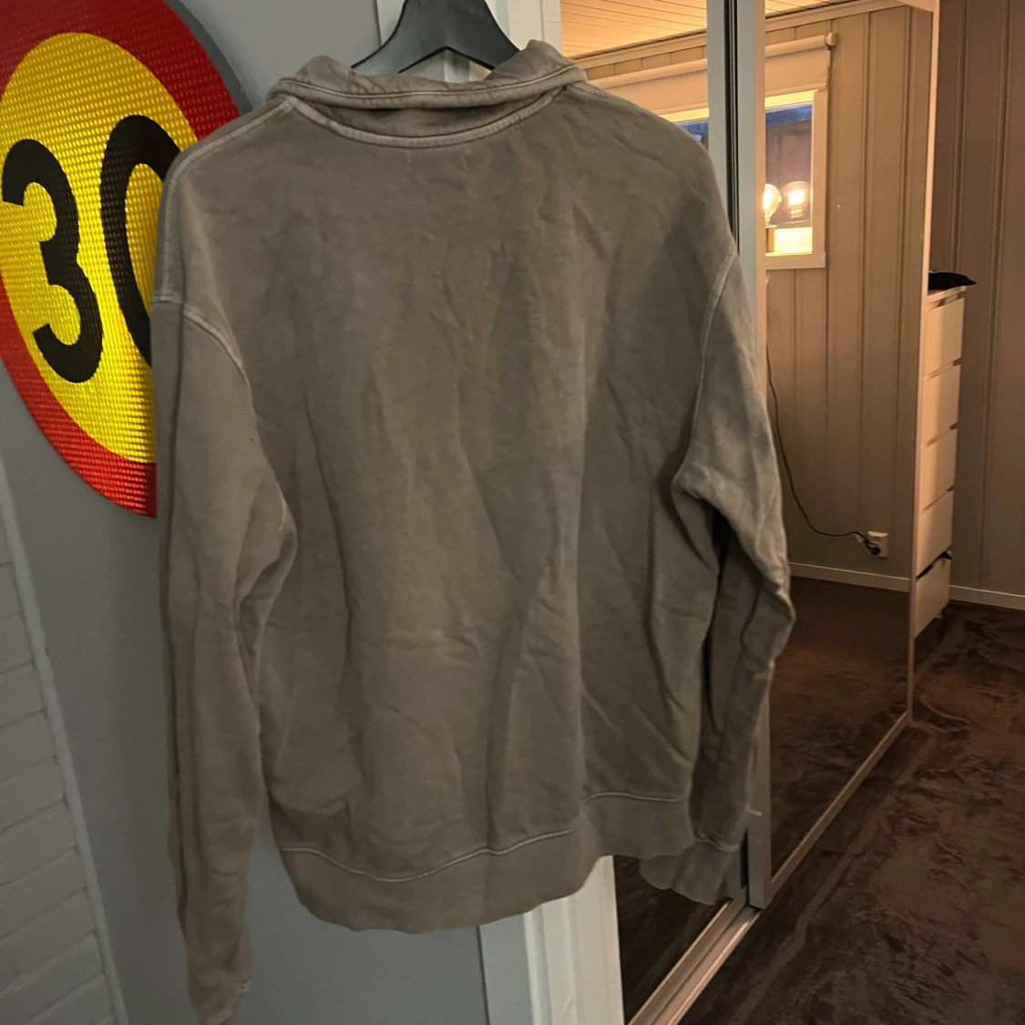 Beige half zip sweatshirt - 1