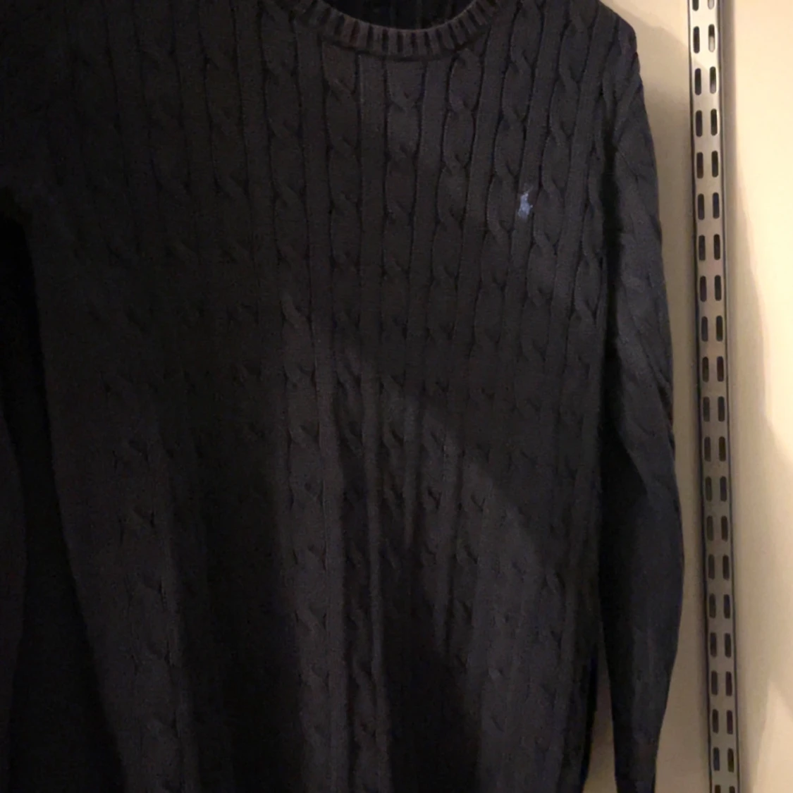 Mörkblå kabelstickad tröja Polo Ralph Lauren - 1