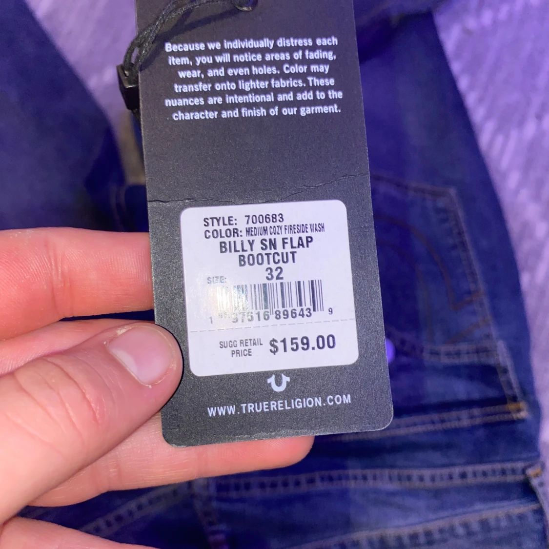 True Religion blå bootcut jeans - 4