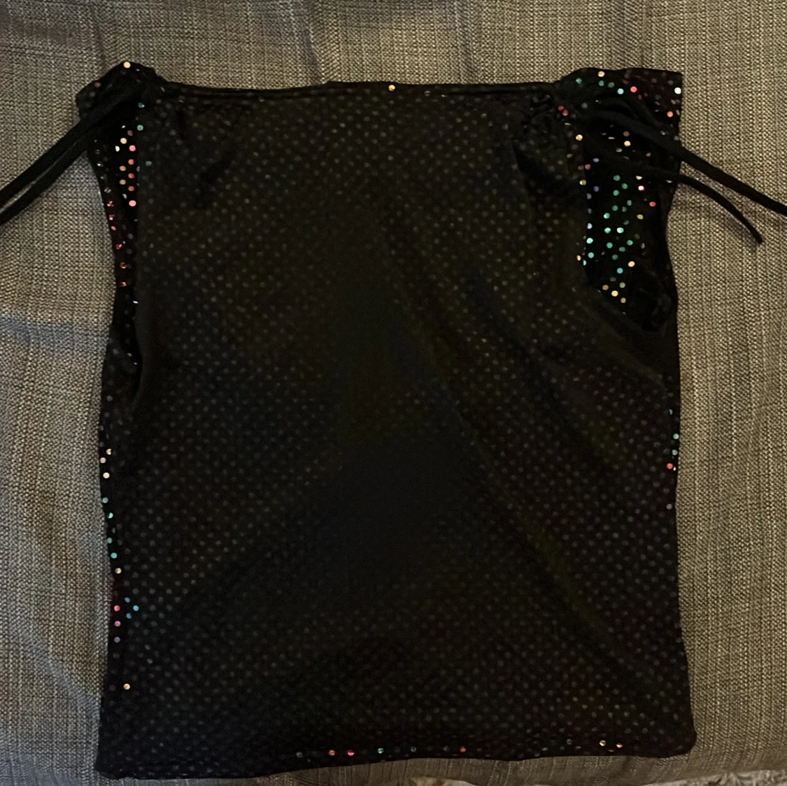 Svart glittrig offshoulder topp - 4