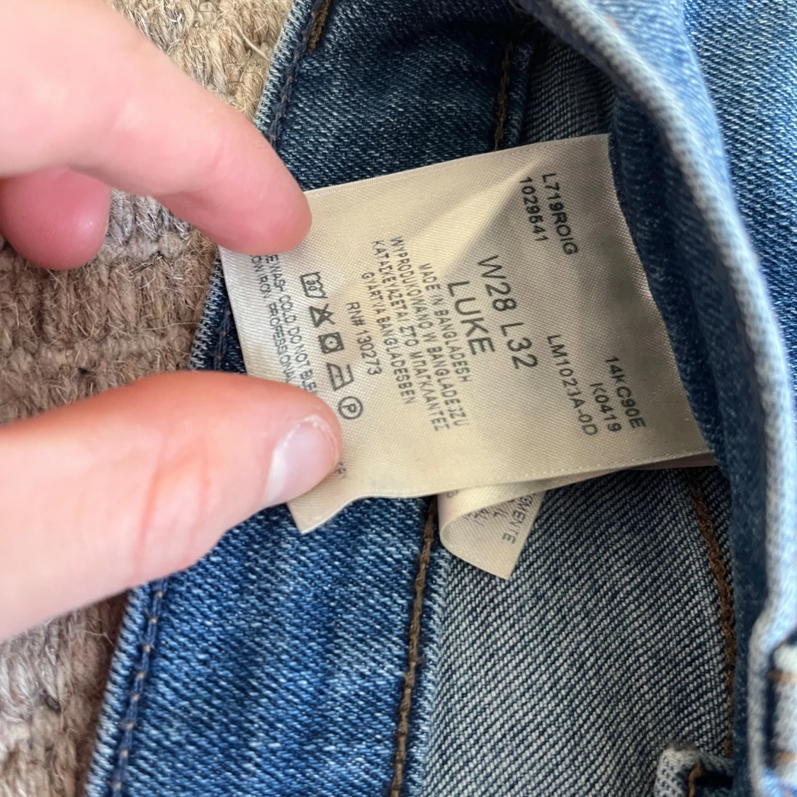 Blå slim fit jeans  - 2