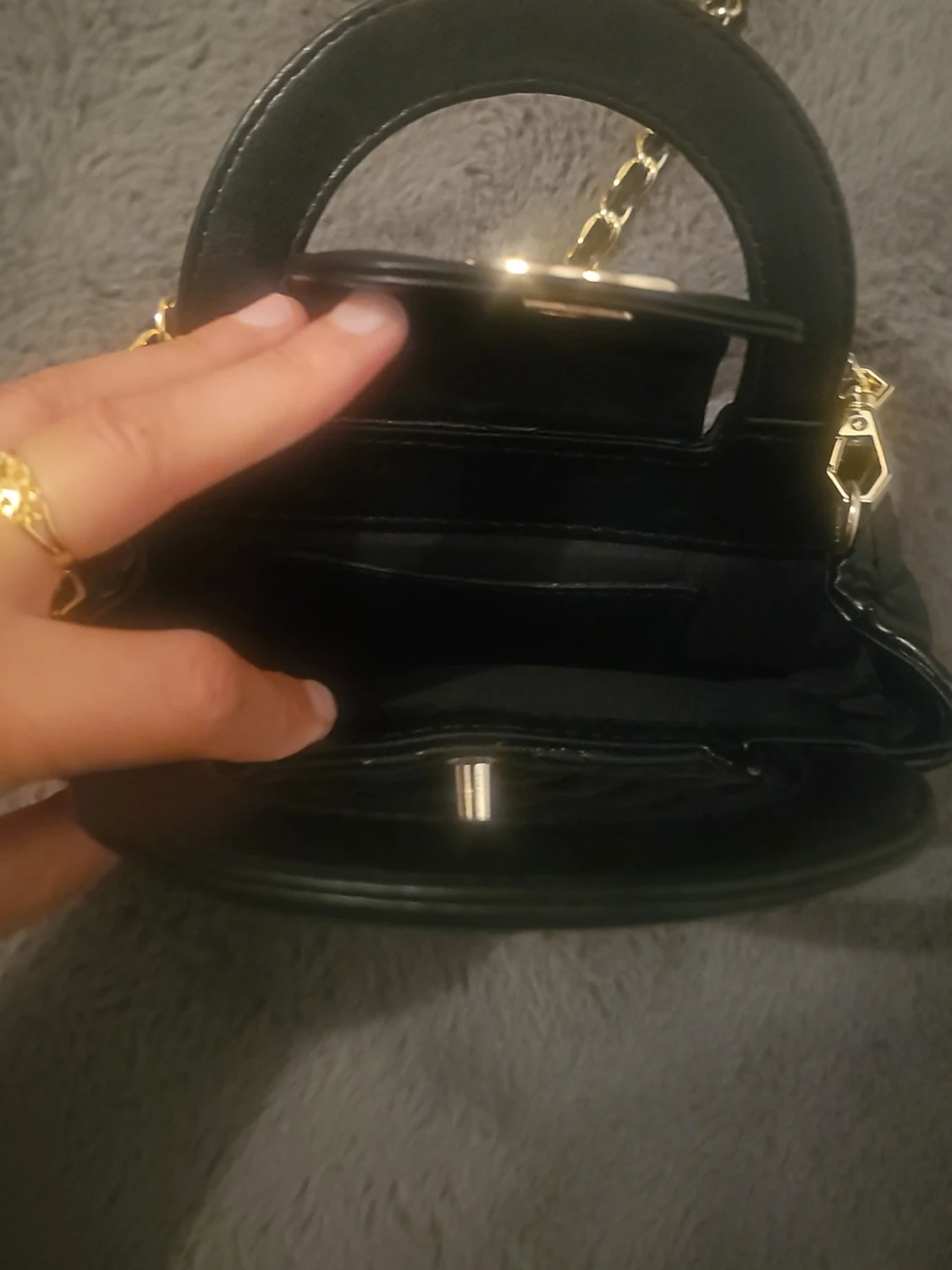 Svart quilted väska - 3