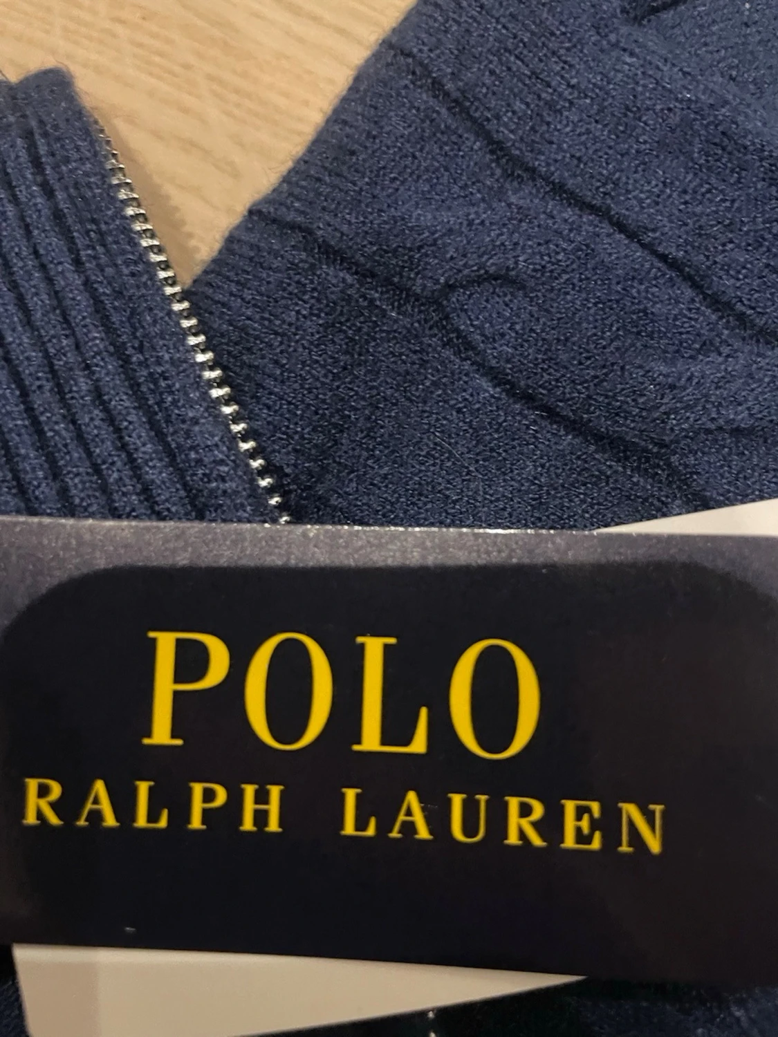 Marinblå stickad polotröja Polo Ralph Lauren - 3