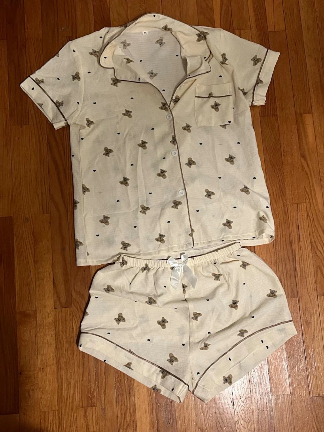 Pyjamas-set med nallemönster - 1