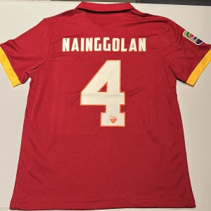 AS Roma Nainggolan #4 matchtröja Nike - AS Roma matchtröja från Nike med Nainggolan och nummer 4 på ryggen. Tröjan är röd med gula detaljer på ärmsluten, Serie A-märke på ärmen och klubbmärke på bröstet. Tillverkad i Dri-FIT-material som andas och har klassisk krage. Replika, endast handtvätt gäller!