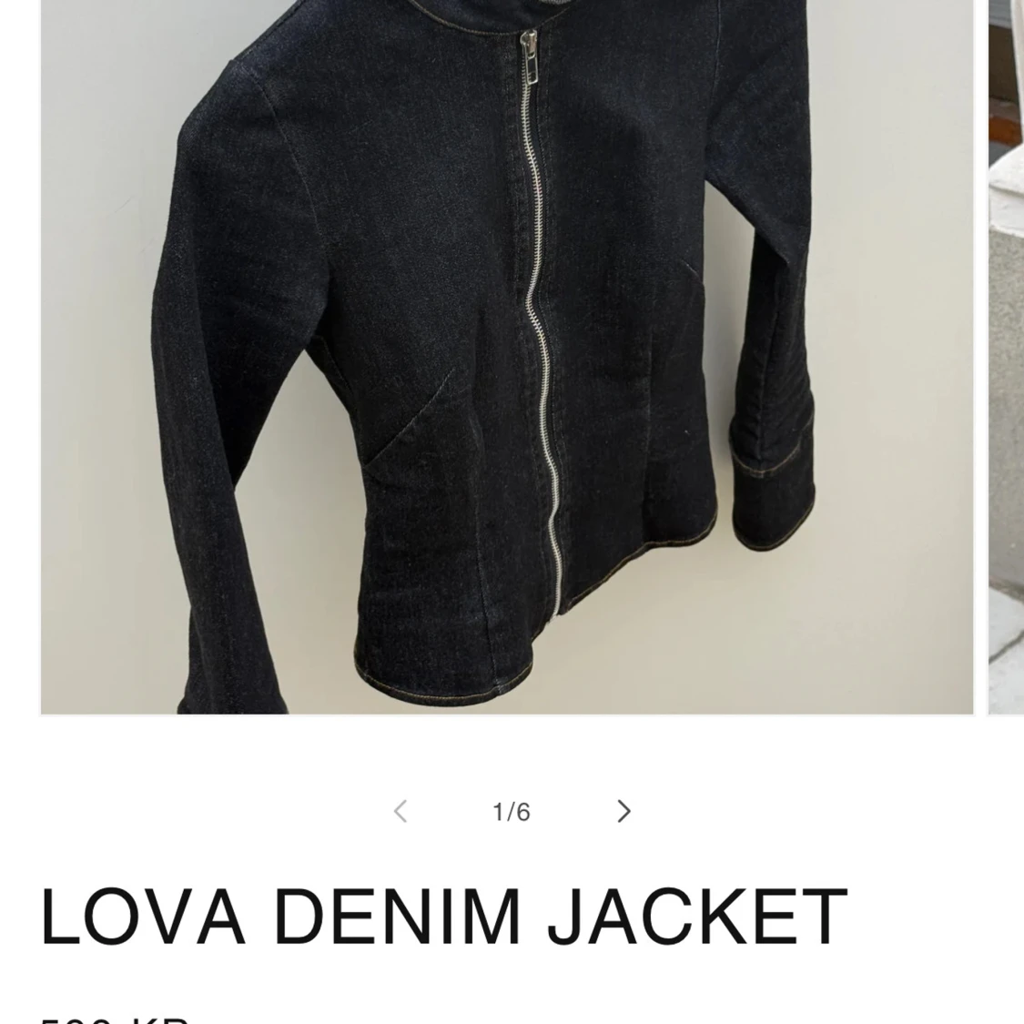 Svart jeansjacka med dragkedja Lova