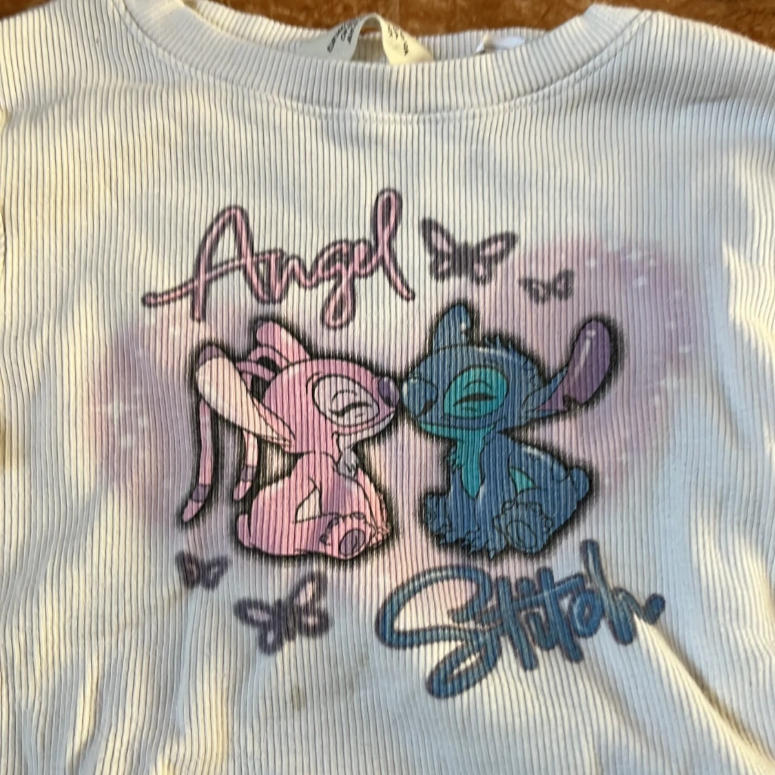 Vit långärmad ribbad tröja H&M - 4