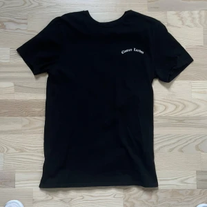Svart t-shirt Closure London Palm Springs - Svart t-shirt från Closure London med vit logga på bröstet och stor färgglad Palm Springs-print på ryggen. Klassisk rund hals och korta ärmar. Materialet känns mjukt och skönt, troligtvis bomull. Perfekt för dig som gillar streetwear och coola tryck.