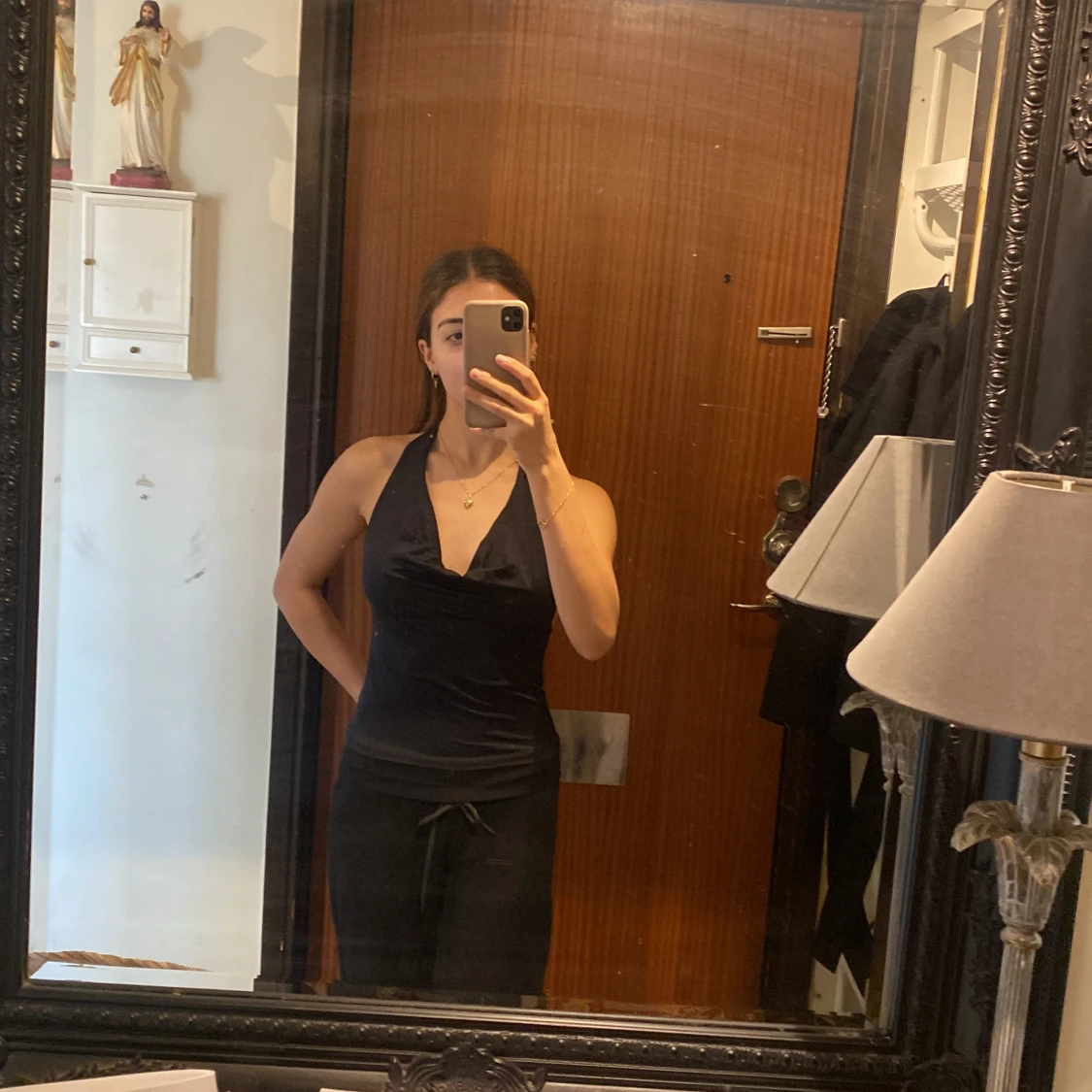 Svart halterneck topp