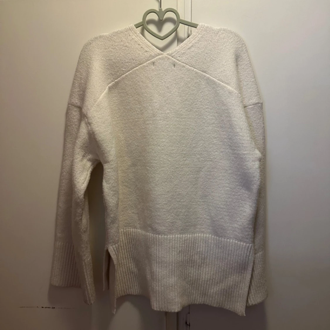 Vit stickad tröja - 90