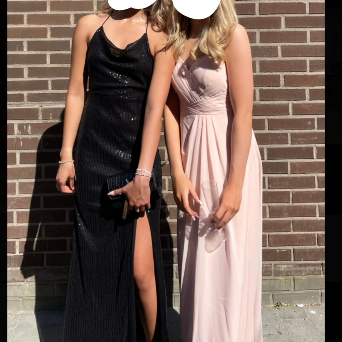 Ljusrosa långklänning med rosett - 3