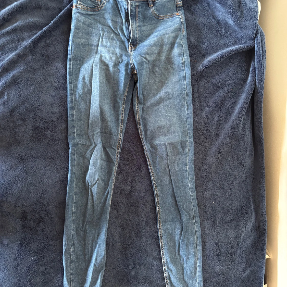 Blå högmidjade skinny jeans - 2