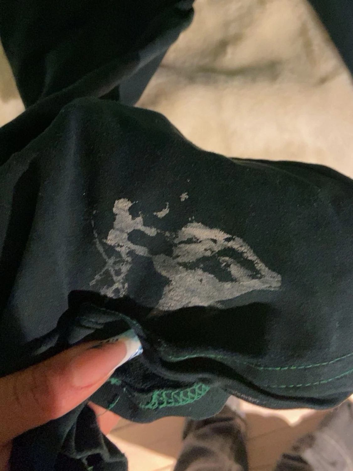 Mörk gröna leggings med ljus grön detalj - 1