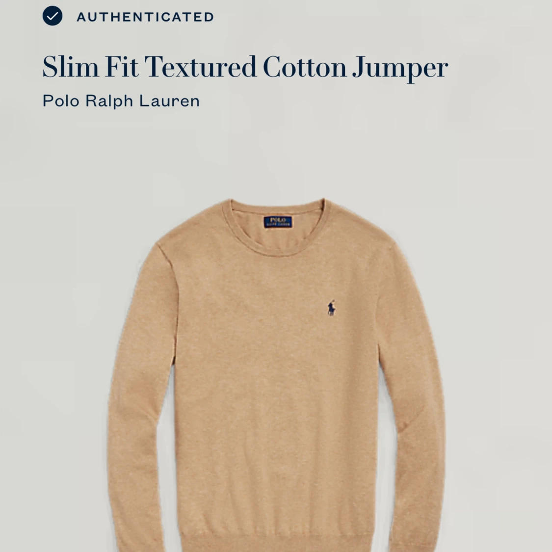 Beige slim stickad tröja Polo Ralph Lauren - 3