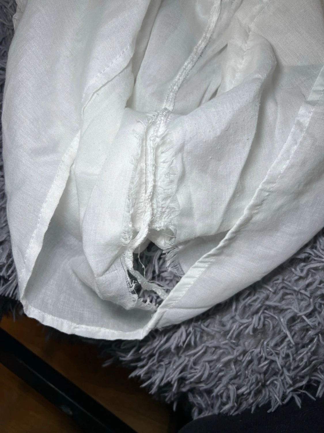 Vit volangkjol i linne, storlek L - 3