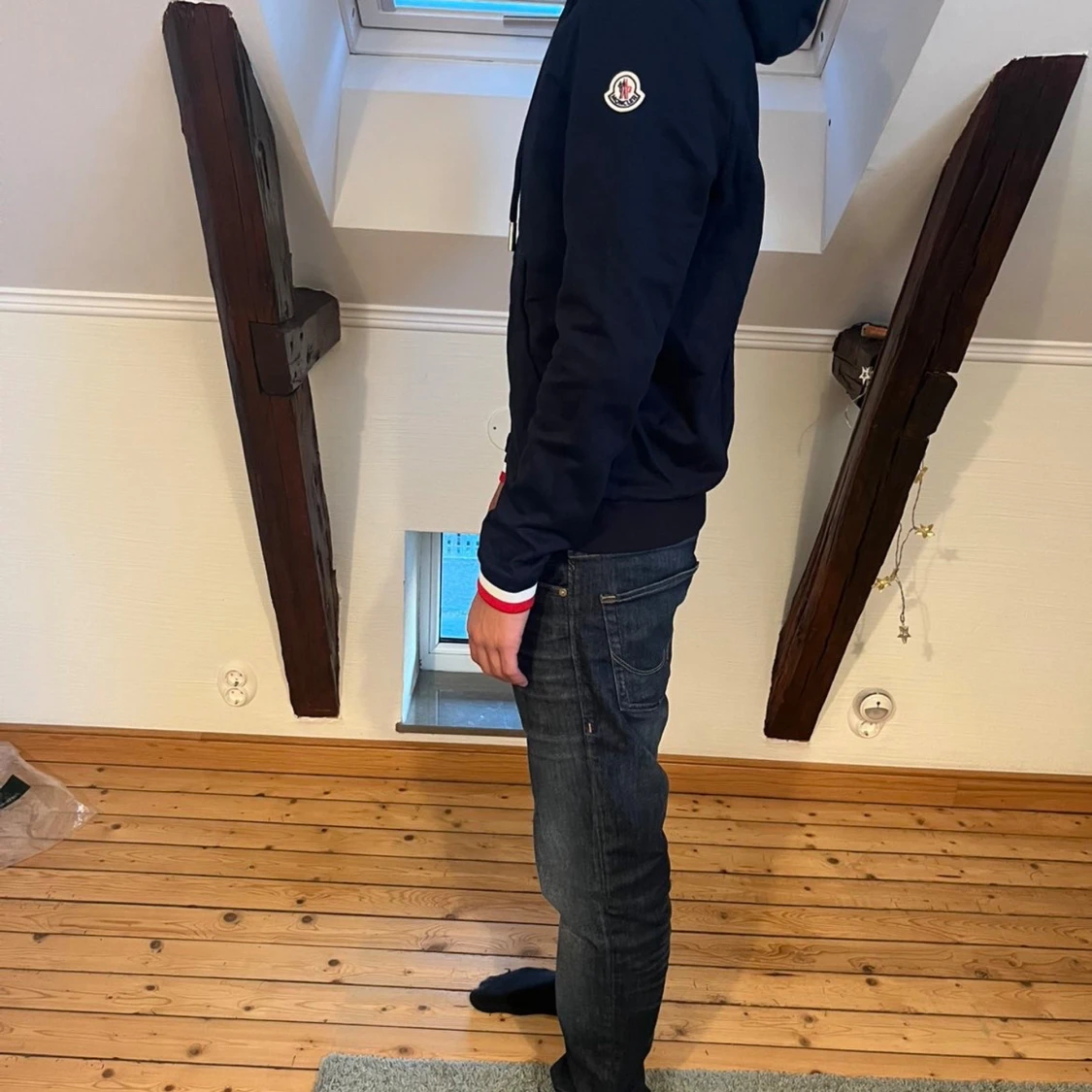 Mörkblå hoodiejacka från Moncler - 1