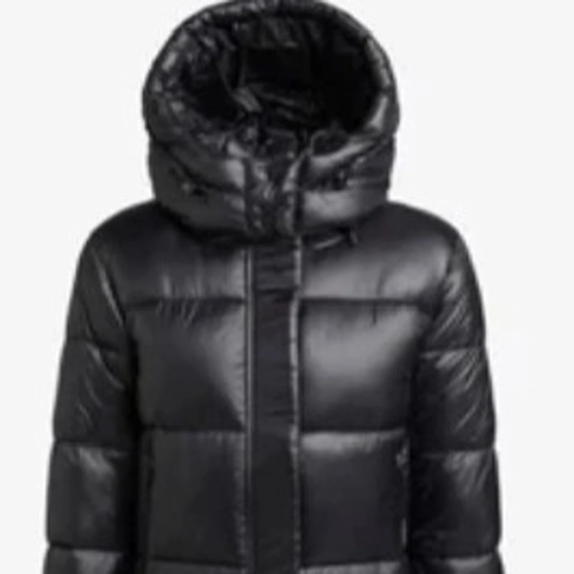 Svart pufferjacka med huva - 1
