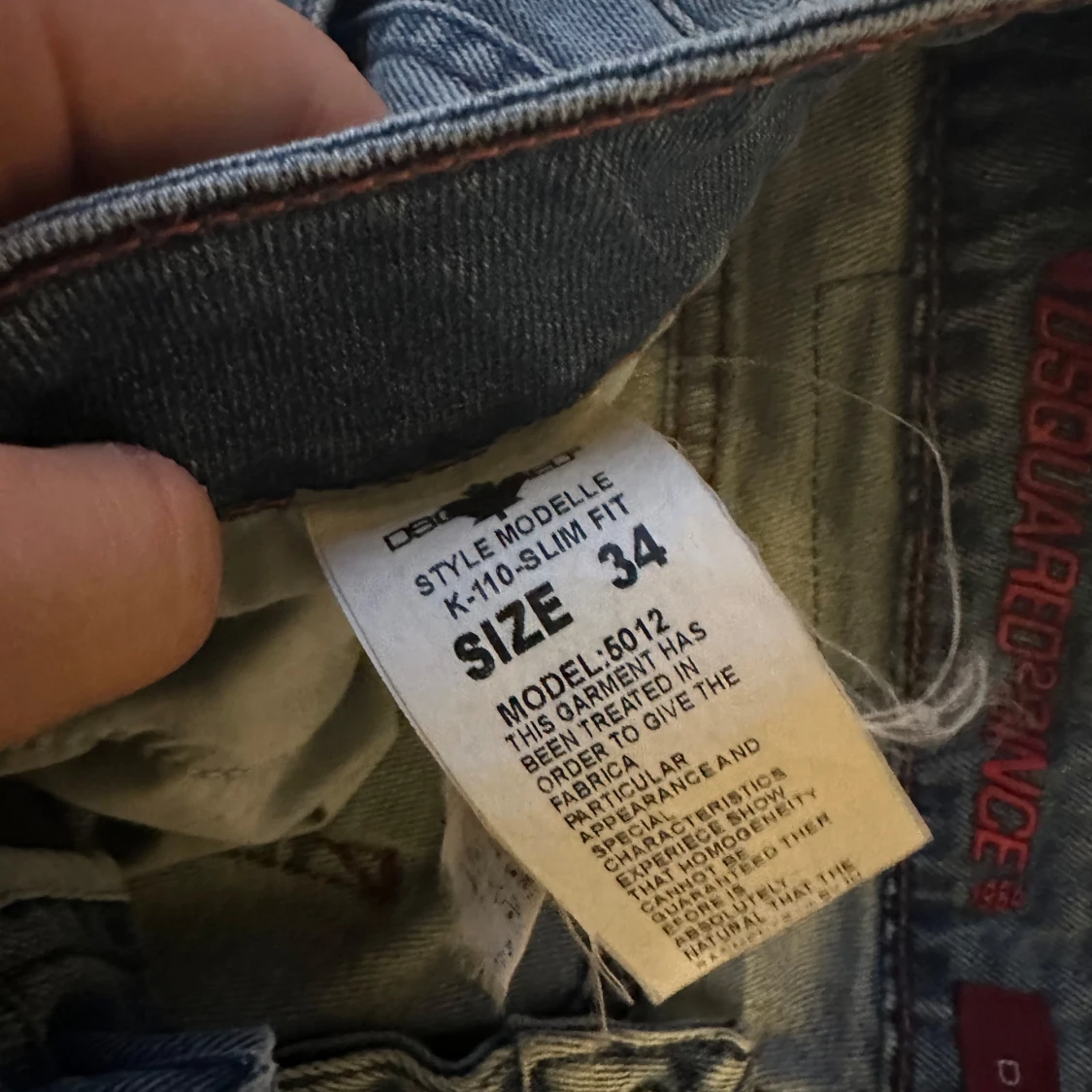 Dsquared2 ljusblå slitna jeans slim fit - 2