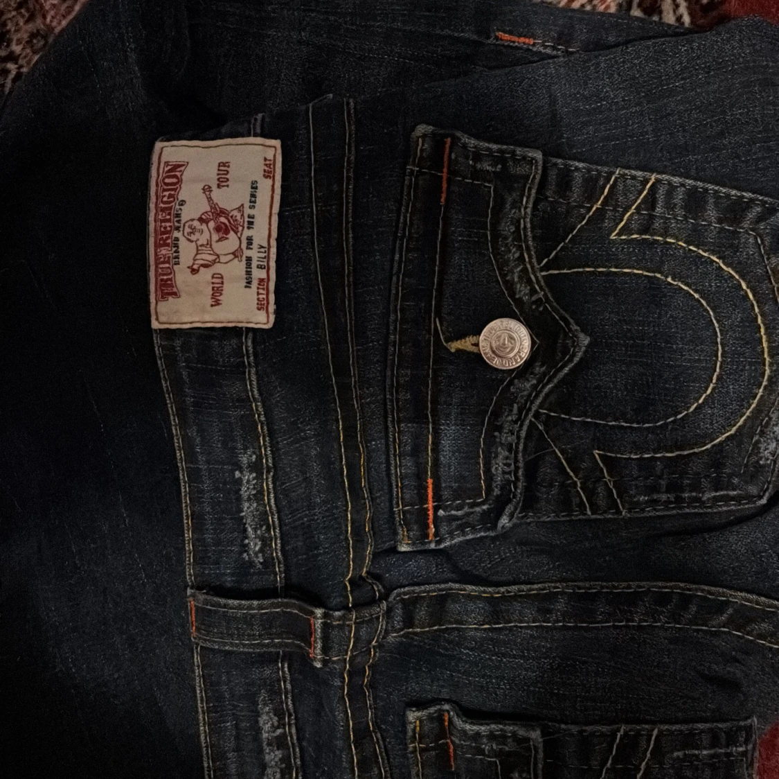 True Religion mörkblå jeans med kontrastsöm - 2