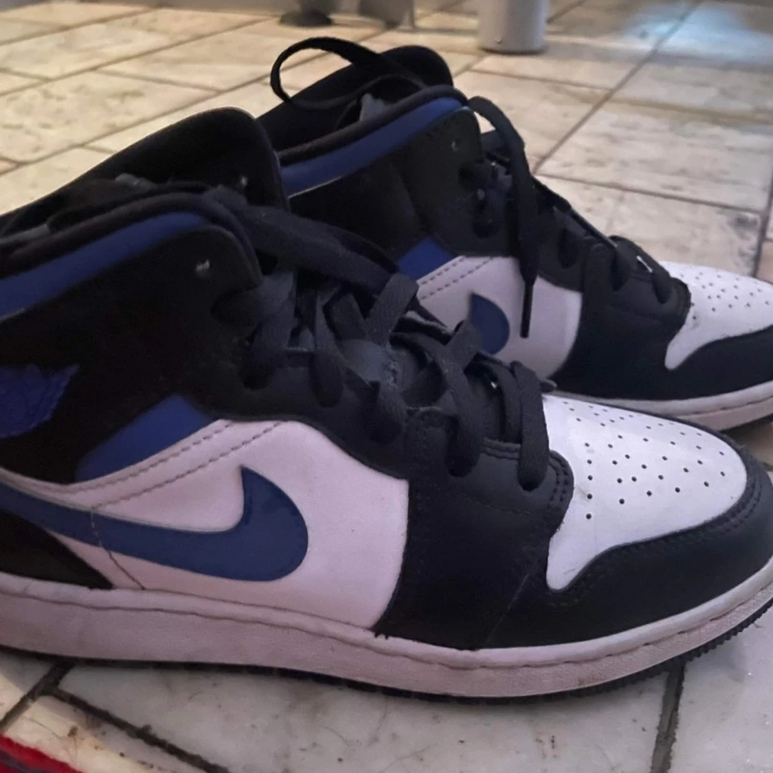 Nike Air Jordan 1 Mid svart/blå/vit - 1