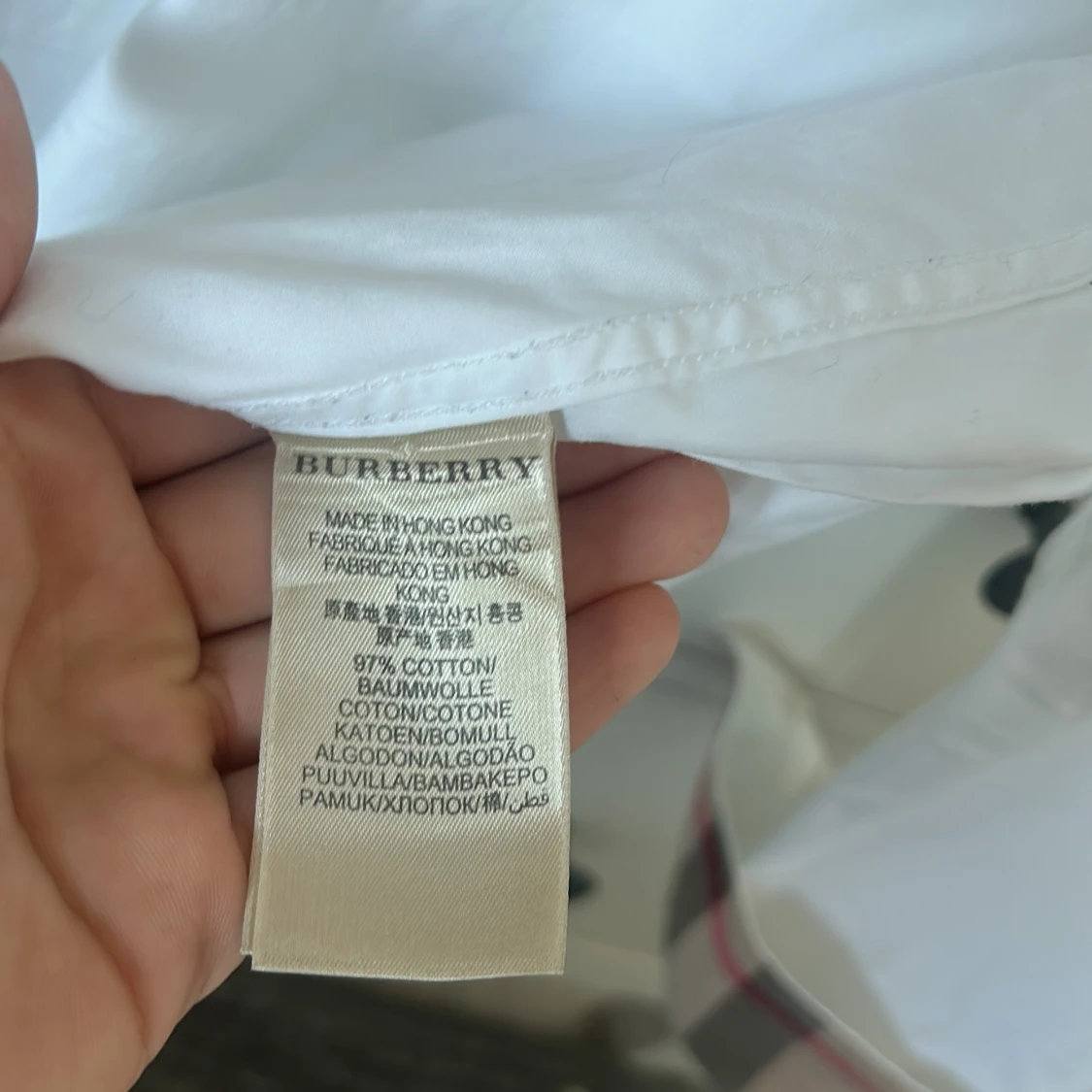 Vit Burberry Brit skjorta med rutiga detaljer - 3