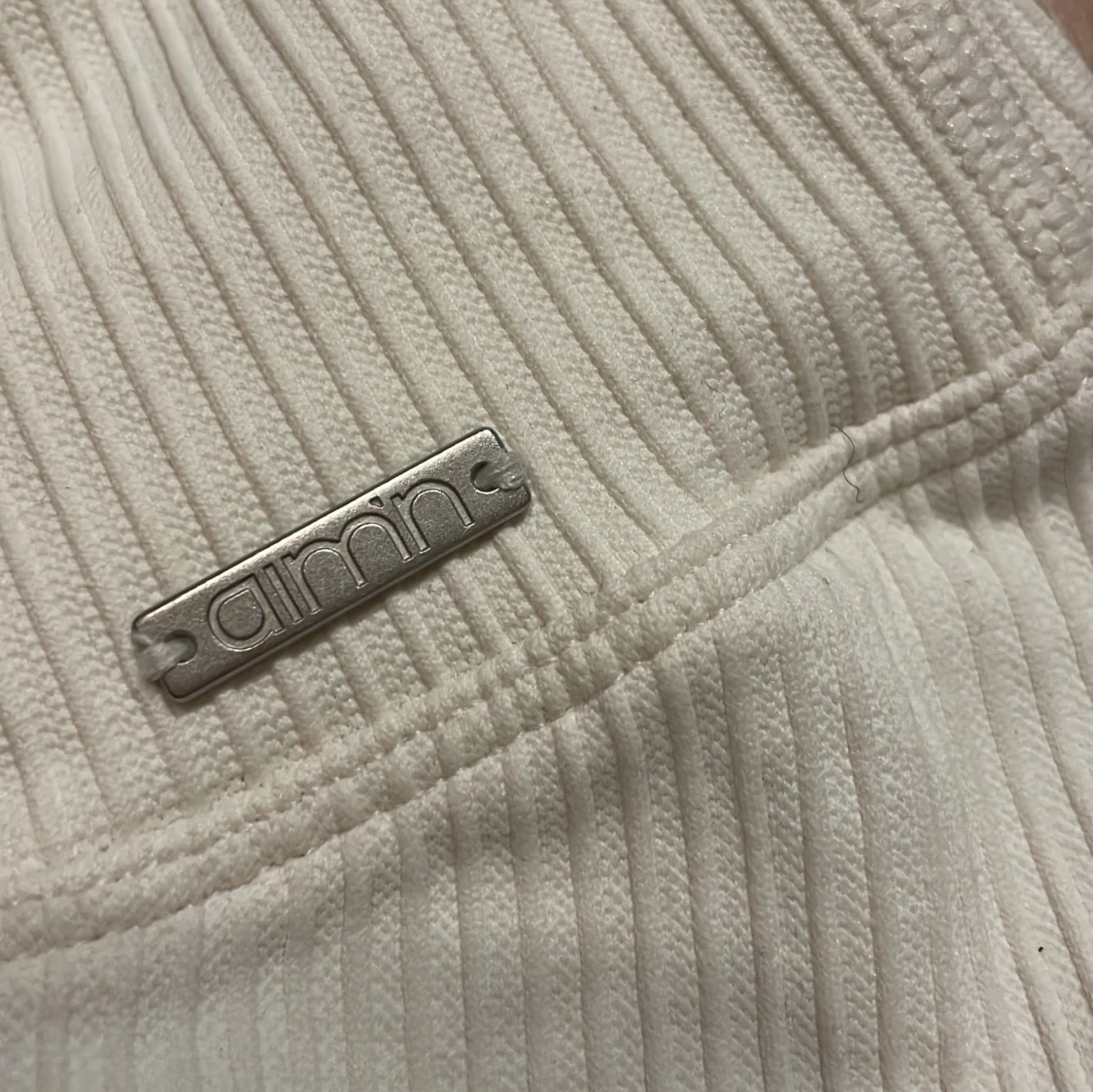 Vita ribbade leggings från Aimn - 2