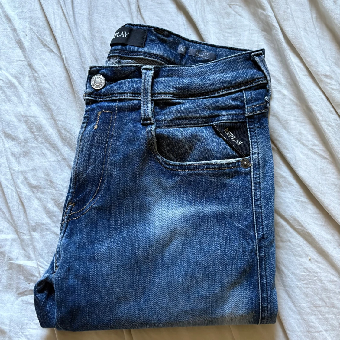 Blå Replay Anbass Hyperflex jeans