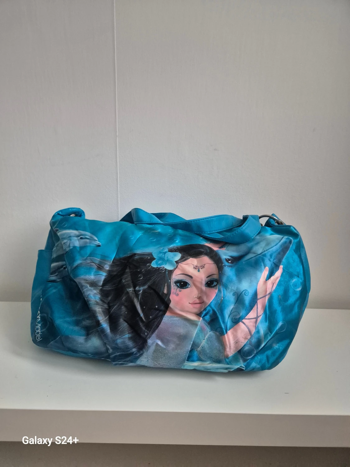 Blå axelväska Fantasy Model med delfiner