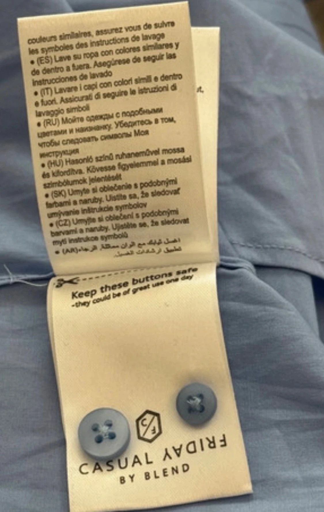 Blå slim fit skjorta från Casual Friday